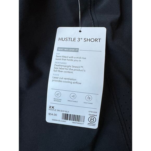 Athleta Hustle Black Athletic Shorts size 2X - Picture 11 of 12